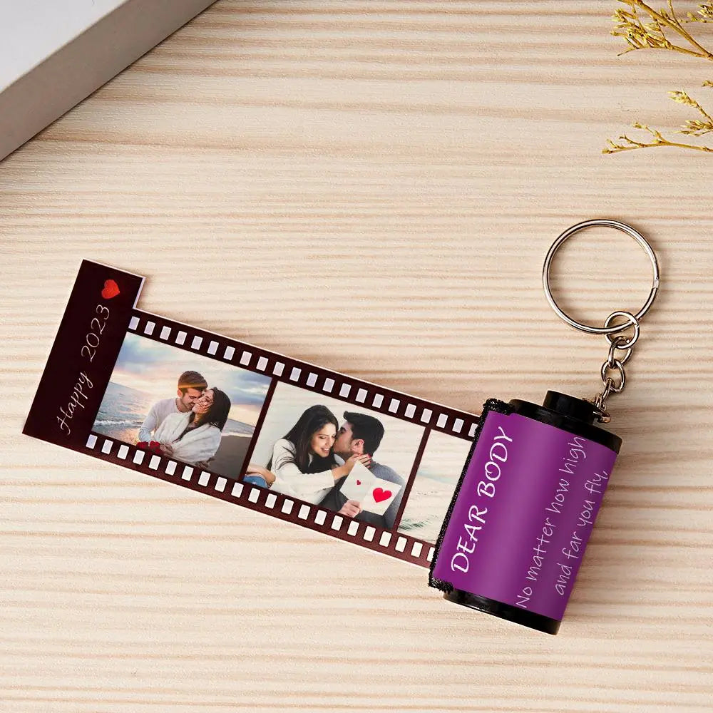 Personalized Photo Film Roll Keychain with Gift Box