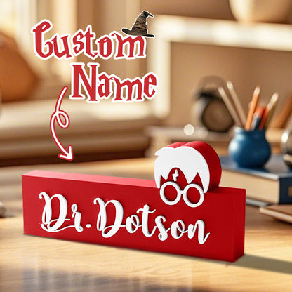 Personalized Wizard Name Sign – 3D Printed Teacher & Librarian Desk Gift