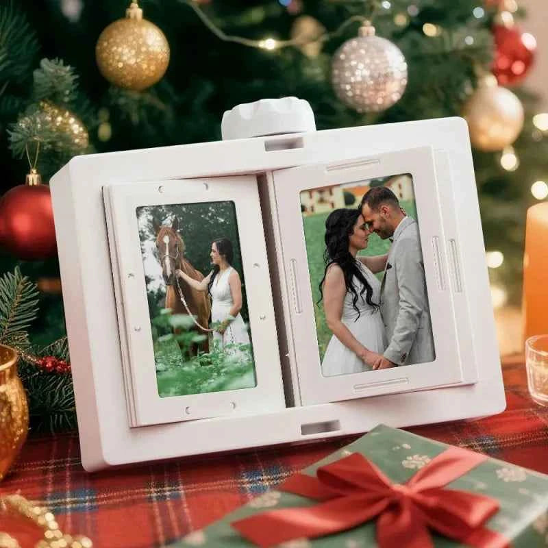 Personalized Rotating Photo Frame Carousel Custom Photo Desktop Photo Reel Flip & Spin Photo Box