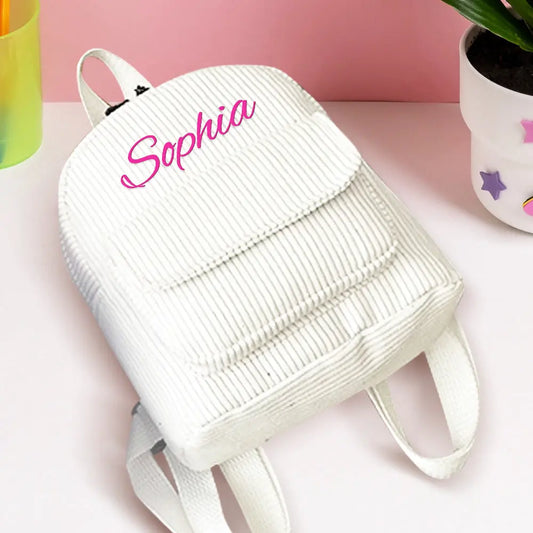 Mini Backpack with Name Corduroy