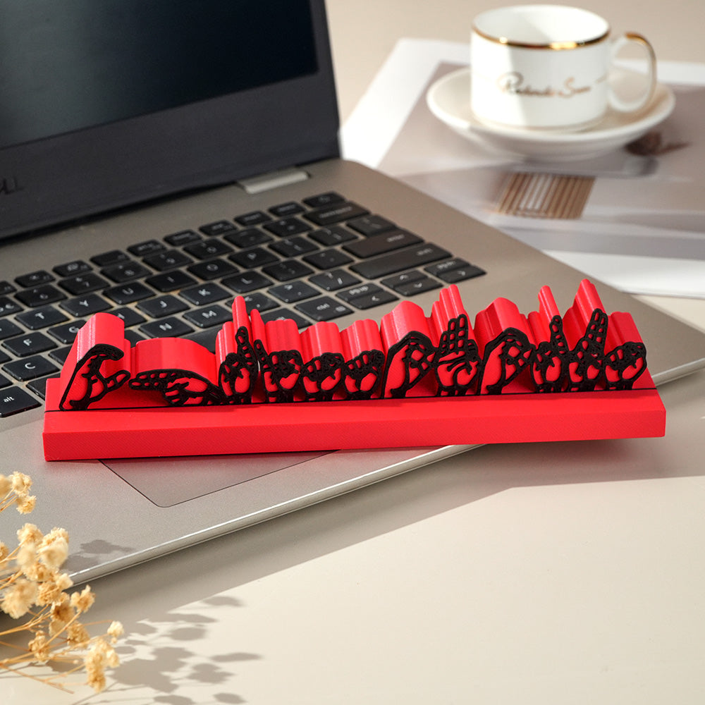 Personalized Sign Language Desk Name Plate – 3D Printed Interpreter & Teacher Gift