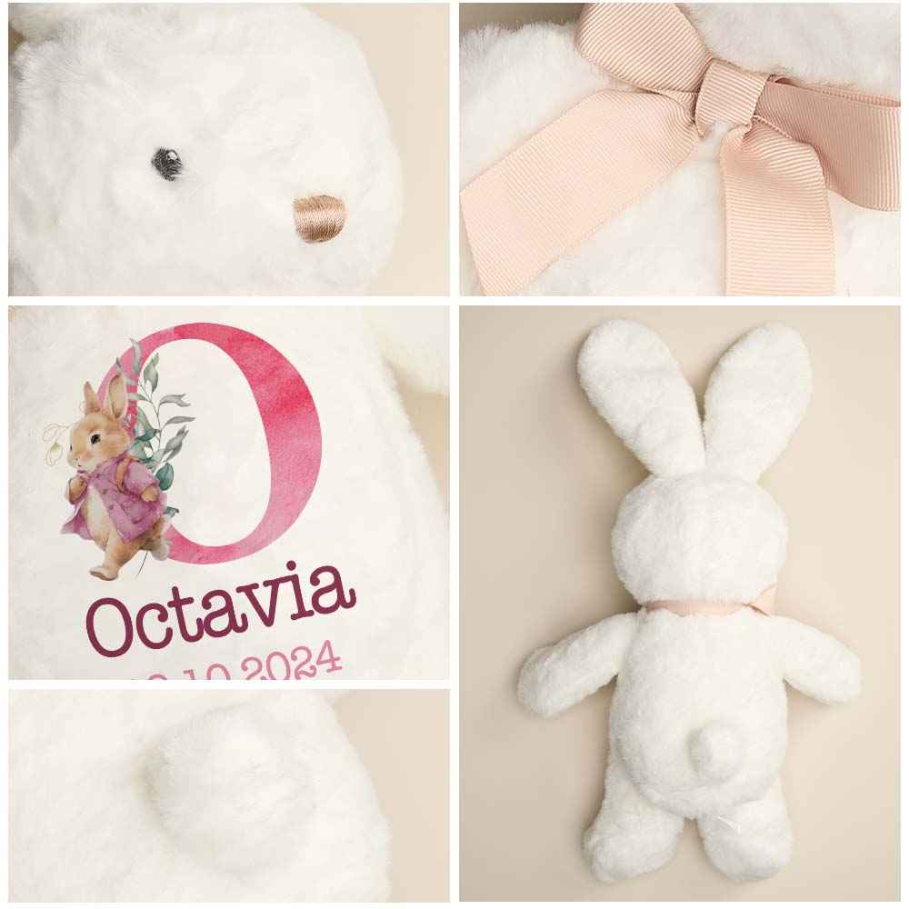 Personalized Bunny Rabbit Plush — Custom Name Gift for Baby & Kids