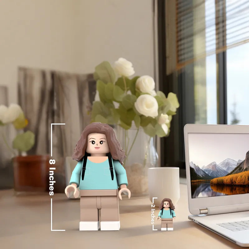 Minifiguras gigantes personalizadas impresas en 3D Minifiguras gigantes con foto personalizada Convierte tu foto en minifiguras Regalos para ella Tiempo de producción: 7–10 días hábiles