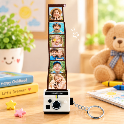 Personalized Photo Camera Keychain for Kids – Mini Film Camera with 5–10 Photos