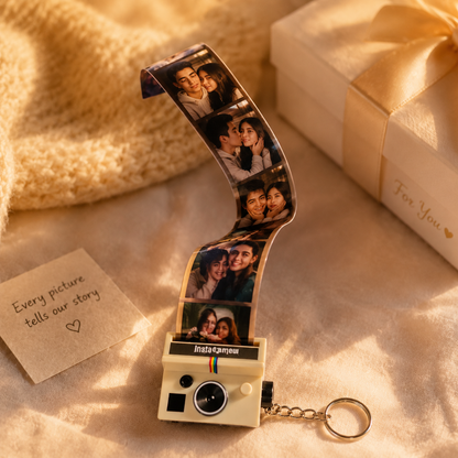 Personalized Photo Film Camera Keychain – Mini Camera with 5–10 Photos