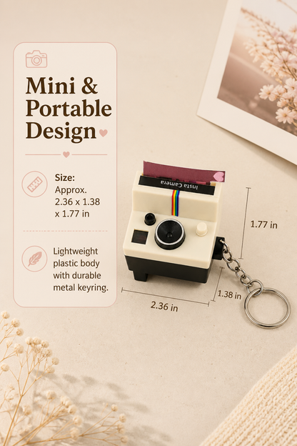Personalized Photo Film Camera Keychain – Mini Camera with 5–10 Photos