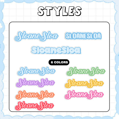 Personalized Colorful Text Name Stickers – Custom Stationery Back to School Gift
