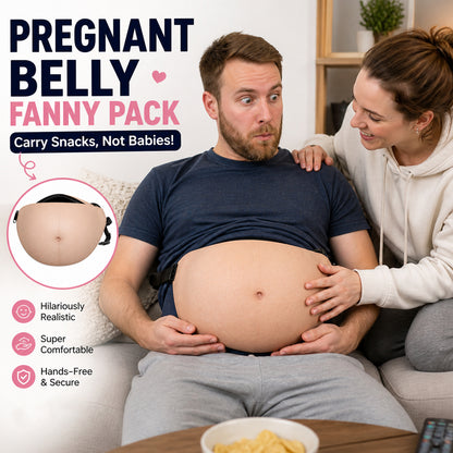 Funny Body Print Fanny Pack – Realistic Abs & Belly Waist Bag, Novelty Joke Gift for Friends