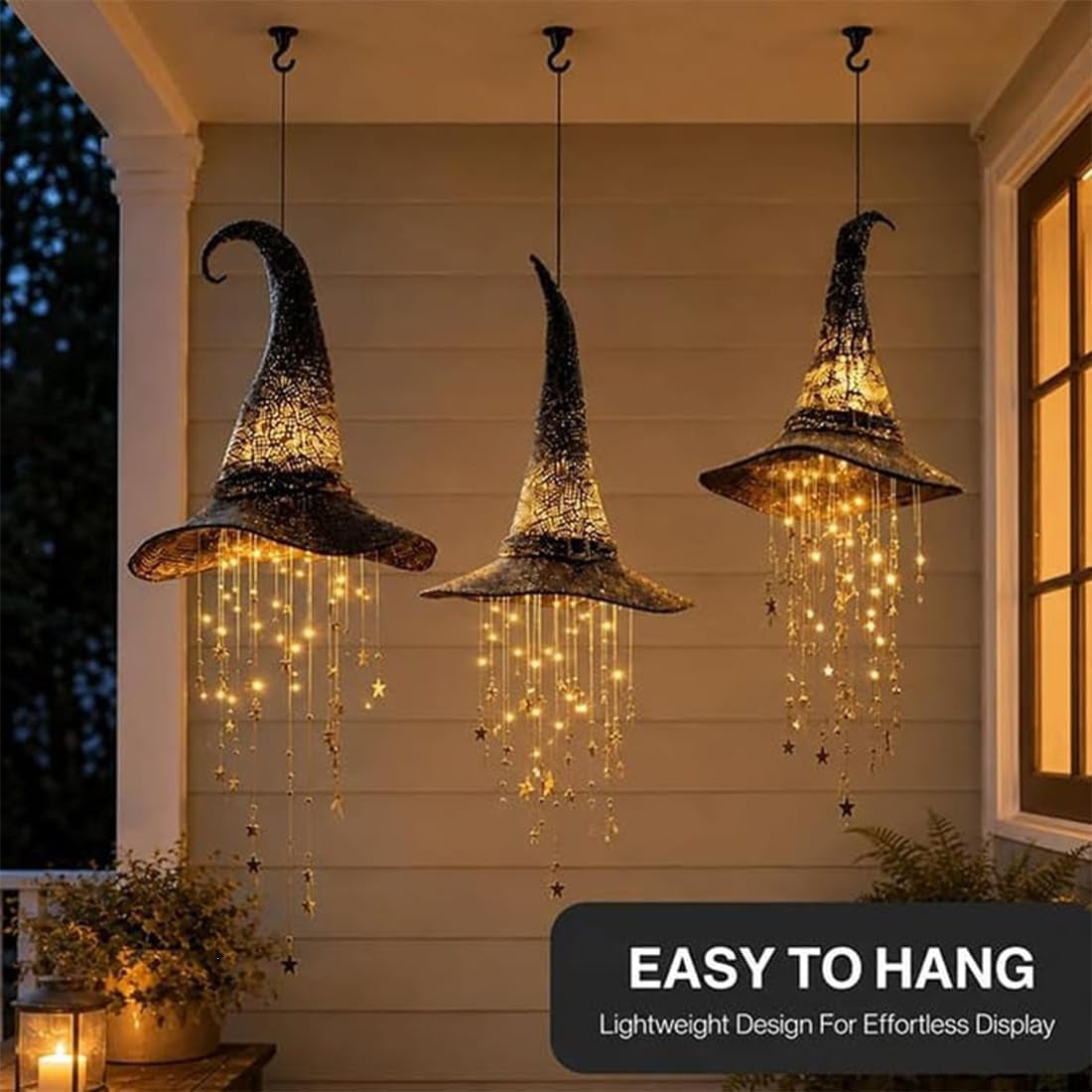 LED Light-Up Witch Hat Hanging Decor | Halloween & Christmas