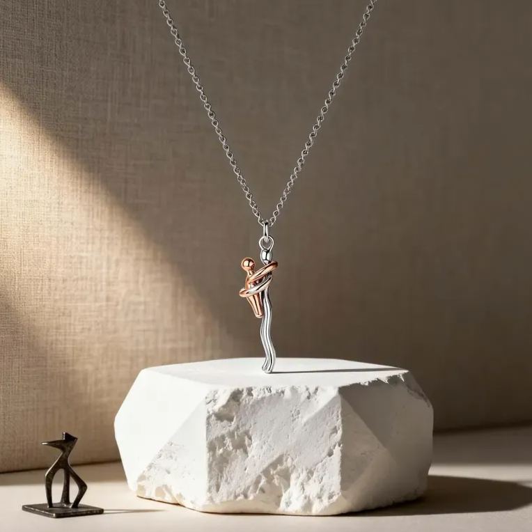 Mother & Child Hug Necklace - Personalized Gift for Mom - Mini Brick Custom