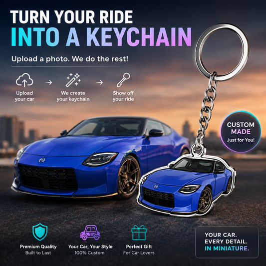 Personalized Car Photo Keychain – Custom Acrylic Vehicle Shape Gift