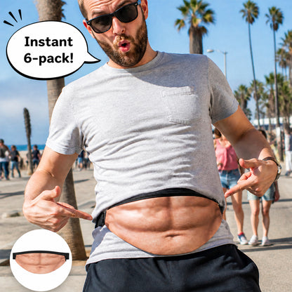 Funny Body Print Fanny Pack – Realistic Abs & Belly Waist Bag, Novelty Joke Gift for Friends
