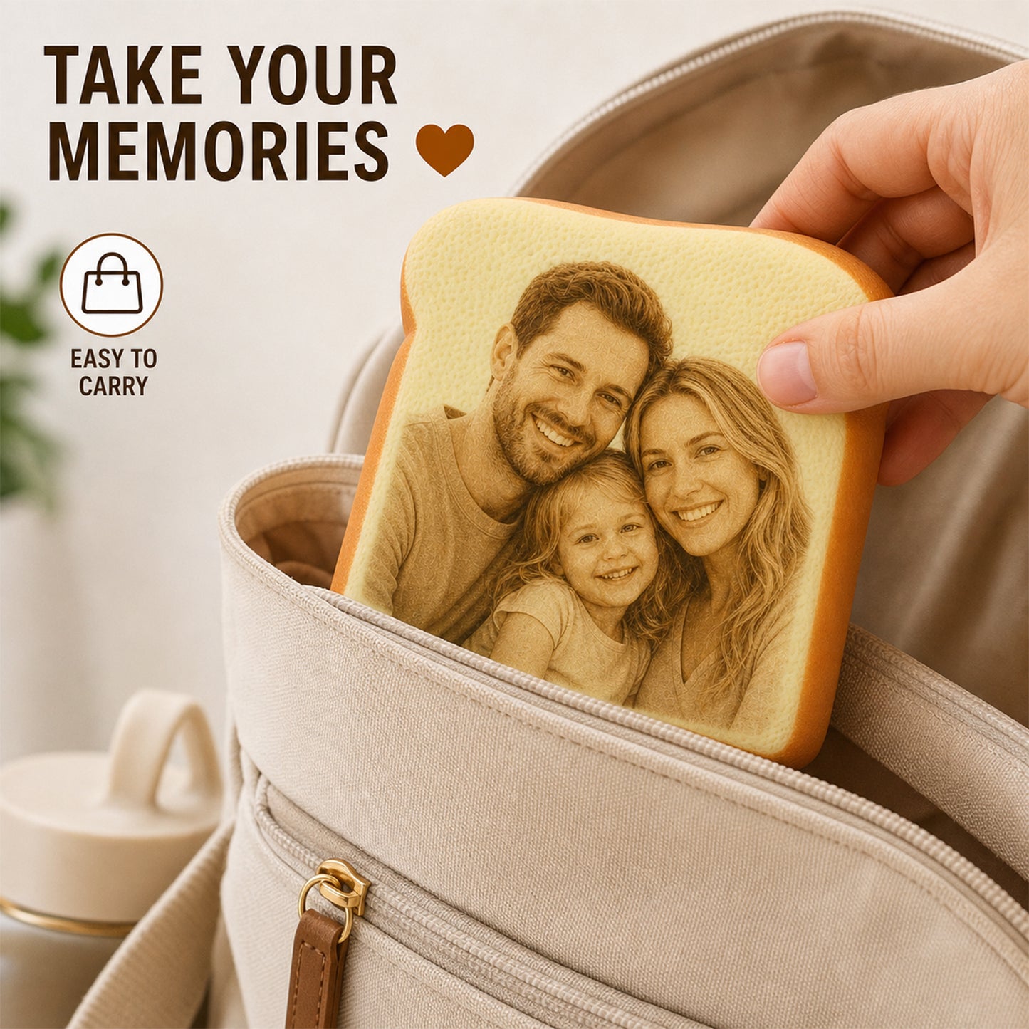 Personalized Photo Toast Squishy Toy, Custom Face Bread Stress Relief Fidget Toy, Cute Memory Gift For Friends, Couples And Pet Lovers