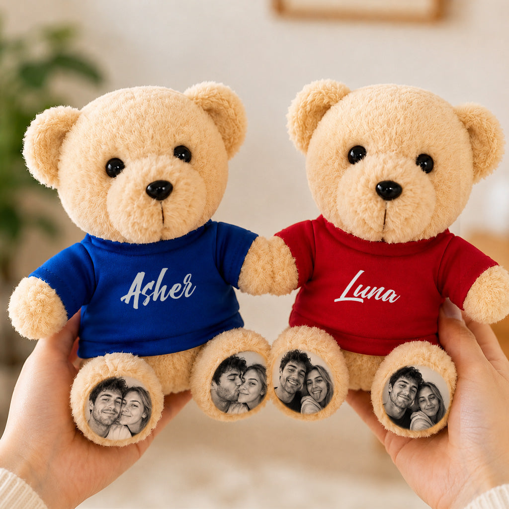 Personalized Photo Teddy Bear – Custom Name Plush Gift