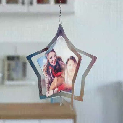 Custom Photo Star Wind Spinner Chime Garden Decoration