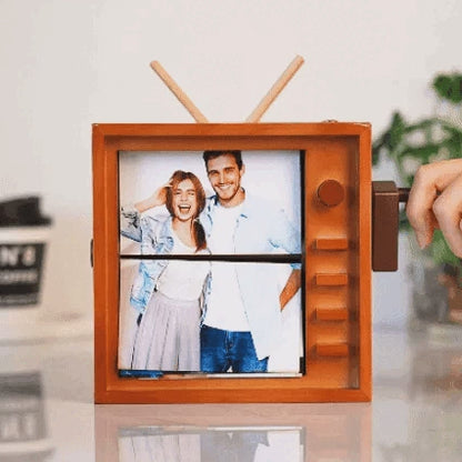 (16*16cm Groot Formaat) Aangepaste Foto Handmatig Draaibaar Flipbook Frame Verticale Televisie Animatie Machine Fotoalbum met Licht Herinneringsgeschenk