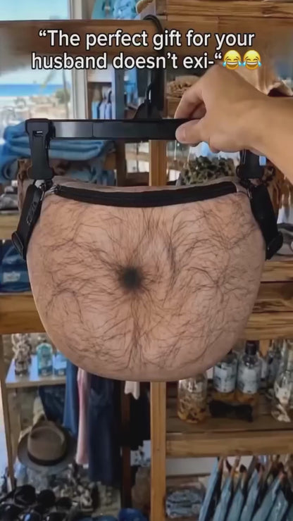Funny Body Print Fanny Pack – Realistic Abs & Belly Waist Bag, Novelty Joke Gift for Friends