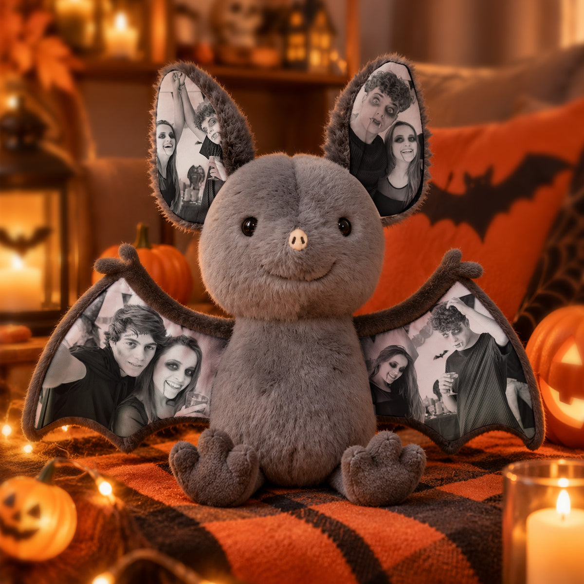 Personalized Photo Bat Plush | Custom Halloween Gift