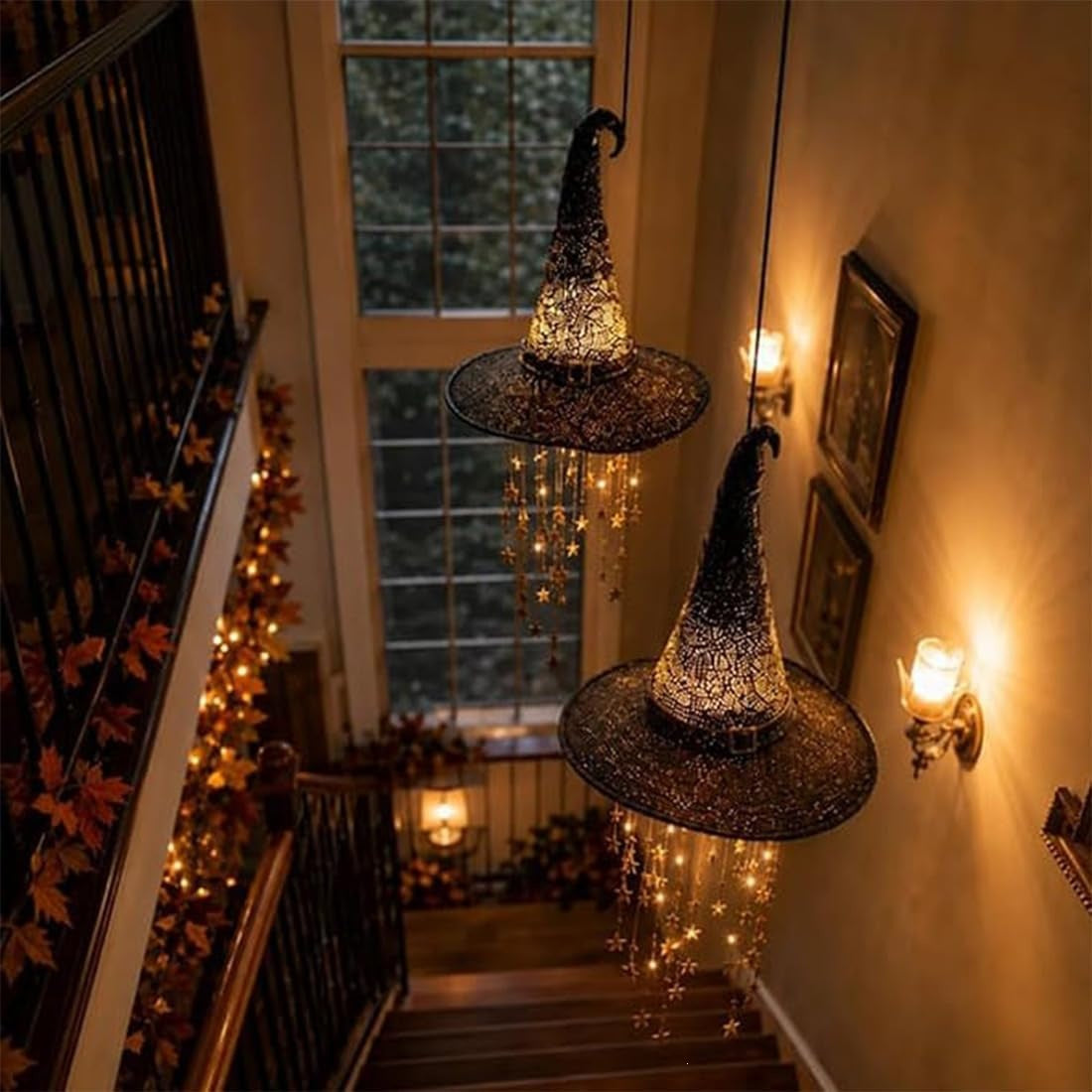 LED Light-Up Witch Hat Hanging Decor | Halloween & Christmas